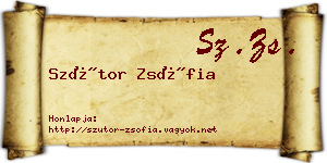 Szútor Zsófia névjegykártya